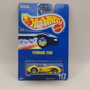 1991 Hot Wheels Blue Card Ferrari 250 Convertible # 117 Yellow new